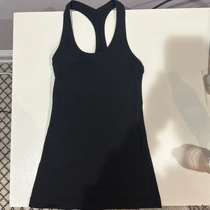 Black Lululemon Hip Length Racerback Tank Top